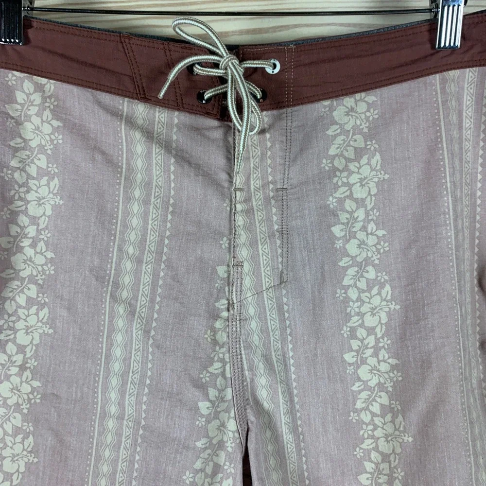 Hurley Board Shorts Mens 34 Phantom Floral Stripe Swim Trunks Surf Beachwear